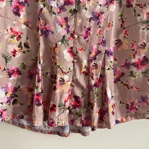 Anthropologie Dolan Blouse Floral Feminine Pink Flowers Ruffles Flowy Buttons - Picture 12 of 14